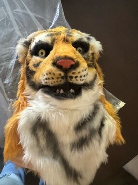 Tiger Plush Mask Head - Orange, White, Black NEW w/tags MASCOT
